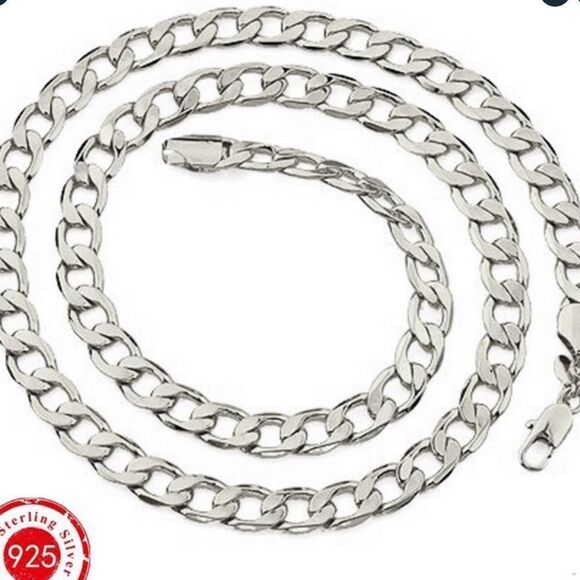 ✨ New Sterling 925 silver 22 inch sparkling 8 mm link chain ✨ - Picture 11 of 12